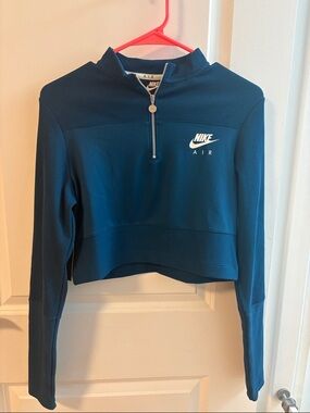 Nike Air Deep Teal Quarter-Zip Crop Pullover